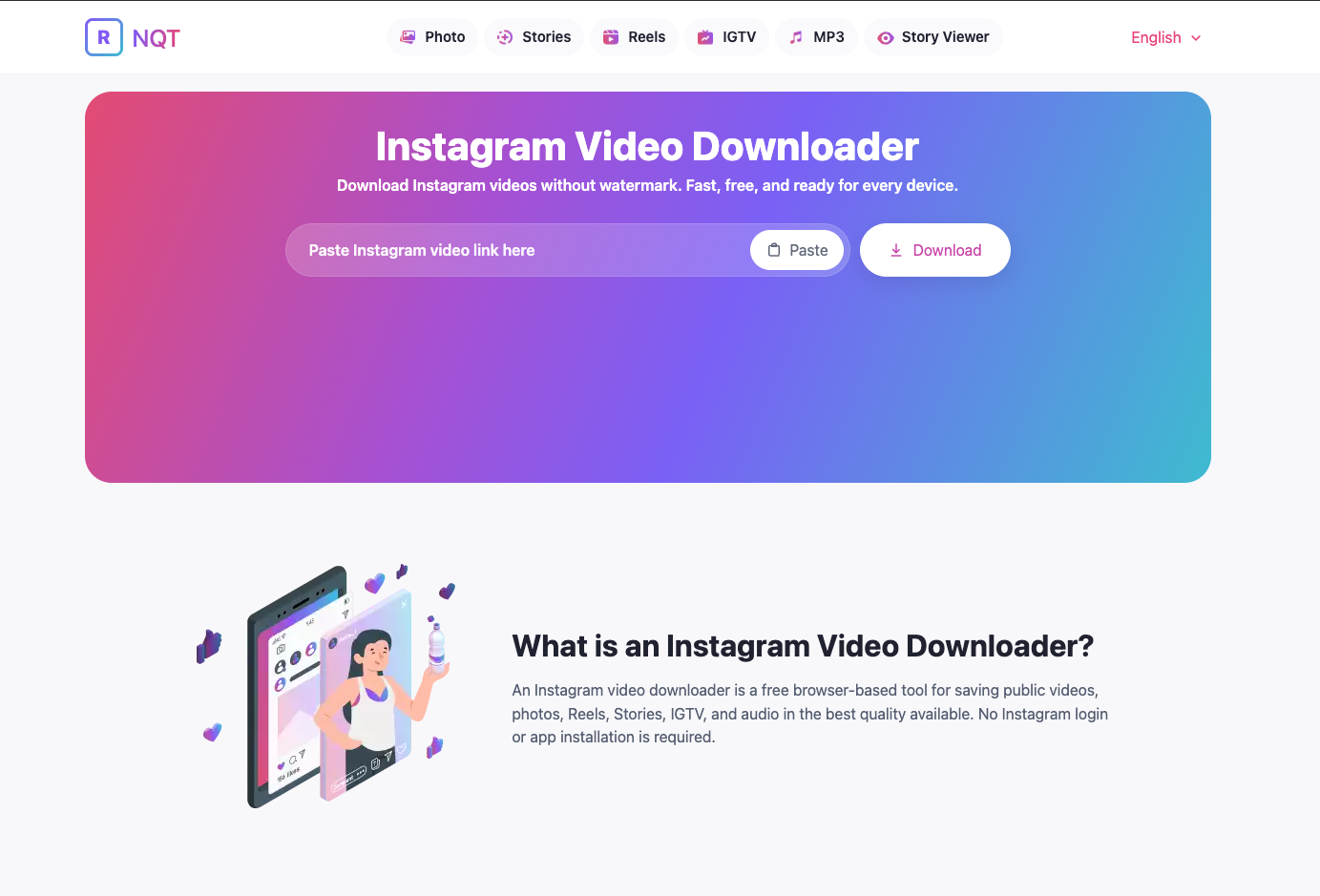 Source Code Instagram Downloader - Reels, Stories, Photo, IGTV & MP3 - ảnh 2